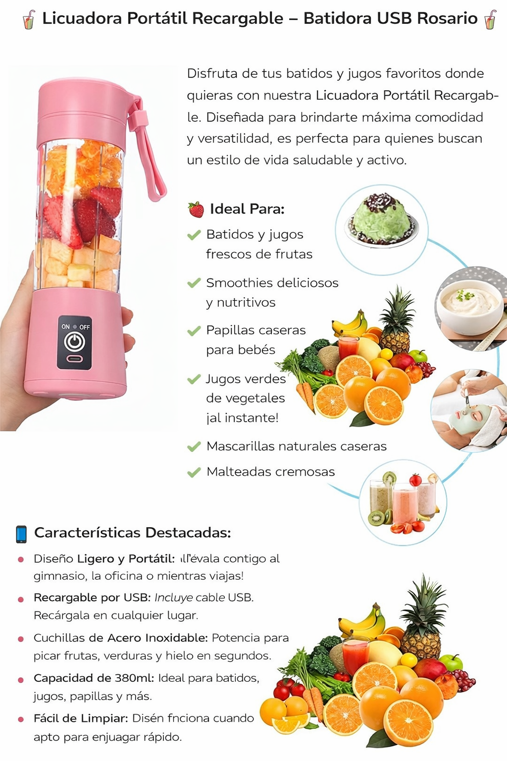 Licuadora Portátil Recargable USB